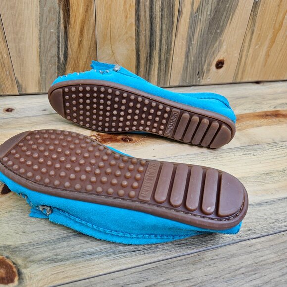 MINNETONKA Turquoise Me to We Maasai Suede Leather Moccasins‎ Size 8 - Picture 6 of 6